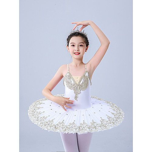 

Kids' Dancewear / Gymnastics / Ballet Leotards / Tutus & Skirts Girls' Performance / Theme Party Polyester / Tulle Scattered Bead Floral Motif Style / Pleats / Pearls Sleeveless Leotard / Onesie