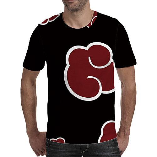 

Men's Holiday Going out Street chic / Exaggerated T-shirt - Geometric / Color Block / 3D Print Rainbow