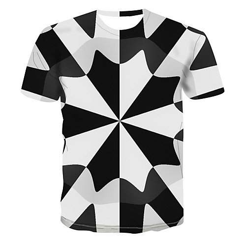 

Men's Club Weekend Street chic / Punk & Gothic T-shirt - Color Block / 3D / Visual Deception Print White