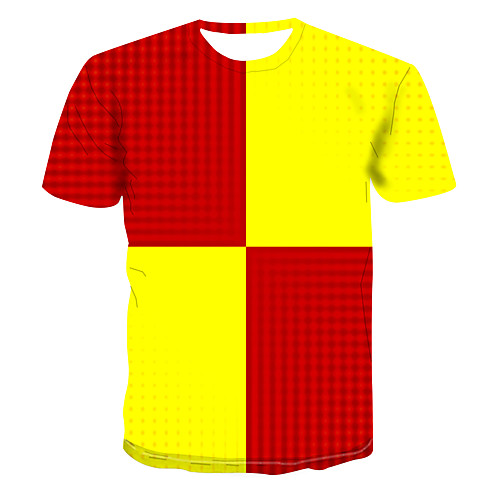 

Men's Club Weekend Street chic / Punk & Gothic T-shirt - Color Block / 3D / Graphic Print Yellow