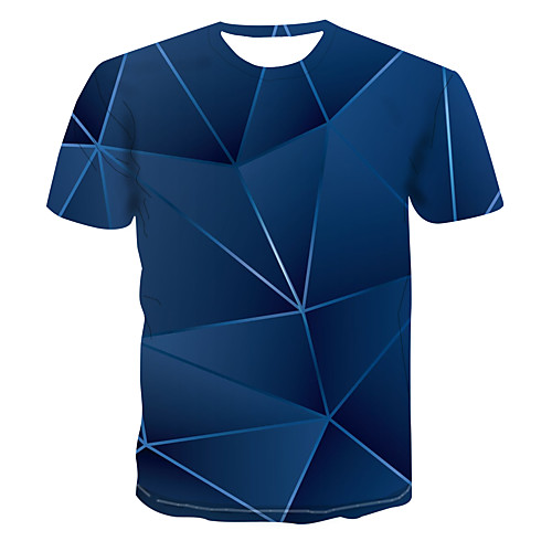 

Men's Club Weekend Street chic / Punk & Gothic T-shirt - 3D / Graphic / Visual Deception Print Navy Blue