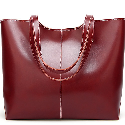 

Women's Zipper PU Top Handle Bag Solid Color Wine / Blushing Pink / Brown