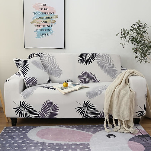 

Leaves Print Dustproof All-powerful Slipcovers Stretch Sofa Cover Super Soft Fabric Couch Cover with One Free Pillow Case