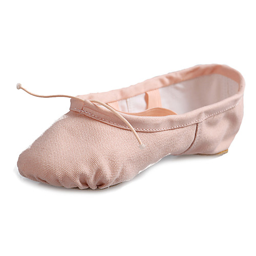 

Women's / Girls' Ballet Shoes / Modern Shoes Canvas Loafer Flat Splicing Flat Heel Customizable Dance Shoes Pink / White / Red / Pink