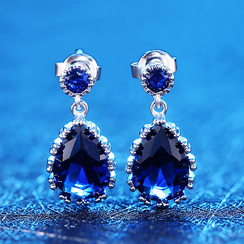 

Women's Drop Earrings Hoop Earrings Pear Cut Luxury Classic Earrings Jewelry Blue For Party Evening Gift Formal Date 1 Pair
