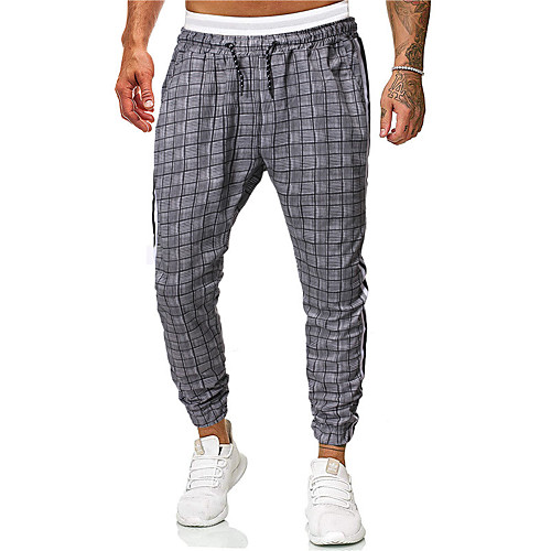 

Men's Sporty Jogger Pants - Plaid Stripe Light gray US32 / UK32 / EU40 US34 / UK34 / EU42 US36 / UK36 / EU44