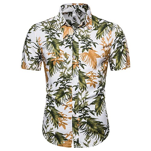 

Men's Daily Going out Basic / Exaggerated T-shirt - Floral / 3D Green