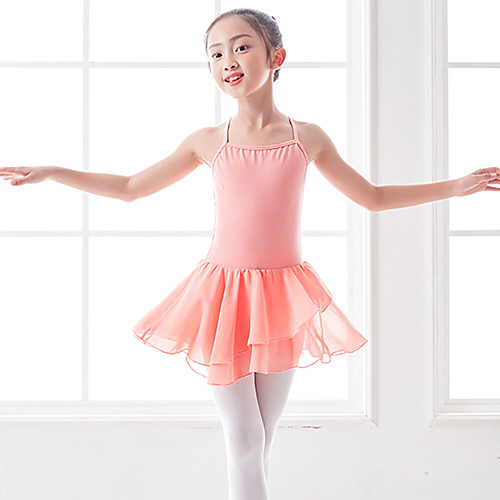 

Ballet Dresses Girls' Training / Performance Polyester / Cotton Blend / Lycra Criss Cross / Cascading Ruffles / Split Joint Sleeveless Natural Dress