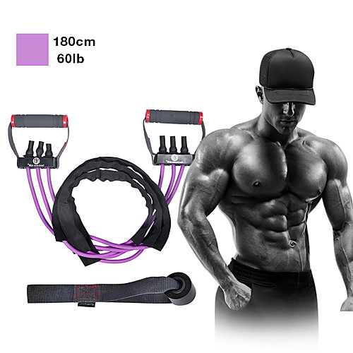 

Resistance Band Set 9 pcs 3 Stackable Exercise Bands Door Anchor Exercise Handles Sports Latex Home Workout Gym Exercise & Fitness Anti-Wear Strength Training Heavy Duty Muscular Bodyweight Training