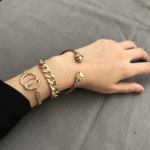 

3pcs Women's Bracelet Bangles Classic Wedding Birthday Vintage Theme European Trendy Casual / Sporty Ethnic French Alloy Bracelet Jewelry Gold For Date Festival