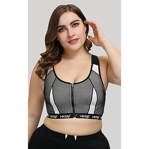 

Women's Wireless Sports Bras Full Coverage Bra Color Block Black