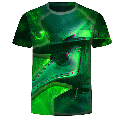 

Men's Daily Weekend Basic T-shirt - Color Block / 3D / Letter GreenPlague Doctor Plague Doctor