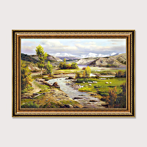 

Framed Art Print Western Classic Landscape Paintings Silent Songs Sofa Setting Wall Dining-Room Sitting Room Hangs A Picture