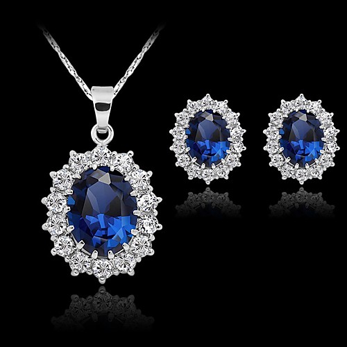 

Women's Synthetic Sapphire Jewelry Set Luxury Elegant Fashion Earrings Jewelry Blue For Christmas Party Evening Gift Formal Engagement