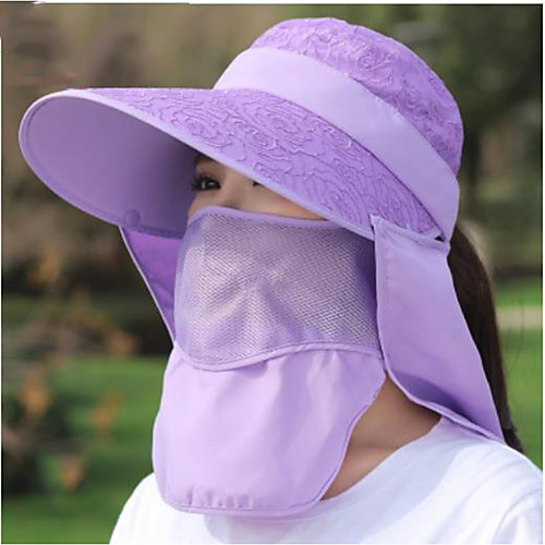 

Fishing Hat Fisherman Hat Hiking Hat Hat Wide Brim Windproof Sunscreen UV Resistant Breathable Solid Color Chinlon Autumn / Fall Spring Summer for Women's Camping / Hiking Hunting Fishing Purple
