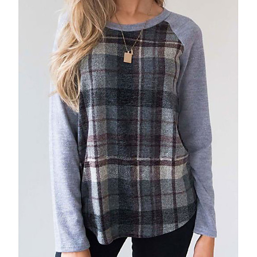 

Women's Daily Blouse - Plaid Purple