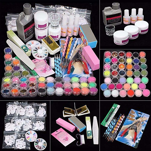 

PVC(PolyVinyl Chloride) Artificial Nail Tips Glitter Powder UV Gel For Finger Nail Toe Nail Finger Safety / Classic / Color-Changing Jewelry Series Romantic Series nail art Manicure Pedicure Fashion