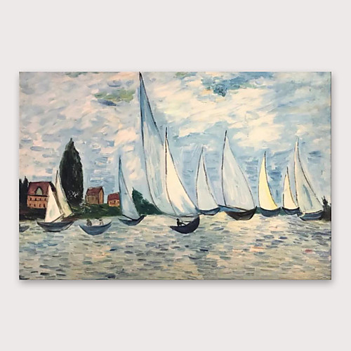 

IARTS®Hand Painted Thousand sail competition Oil Painting with Stretched Frame For Home Decoration