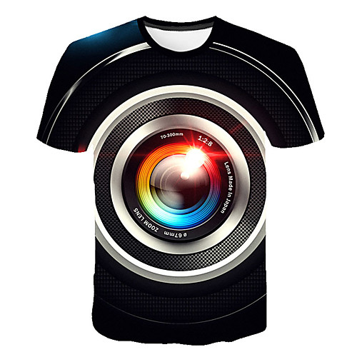 

Men's Daily Sports Street chic / Exaggerated T-shirt - Geometric / Color Block / 3D Print Rainbow