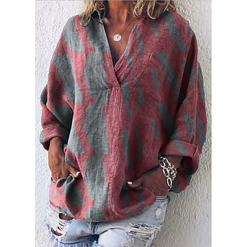 

Women's Daily Shirt - Color Block Red