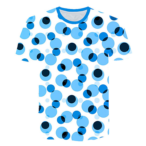 

Men's Daily Sports Street chic / Exaggerated T-shirt - Color Block / 3D / Graphic Print Blue