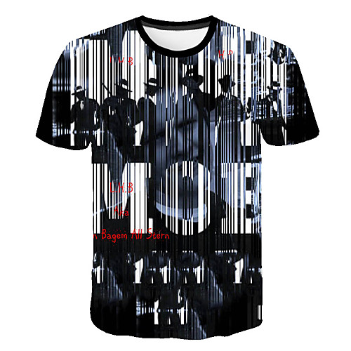 

Men's Daily Sports Basic / Exaggerated T-shirt - Color Block / 3D / Portrait Print Rainbow
