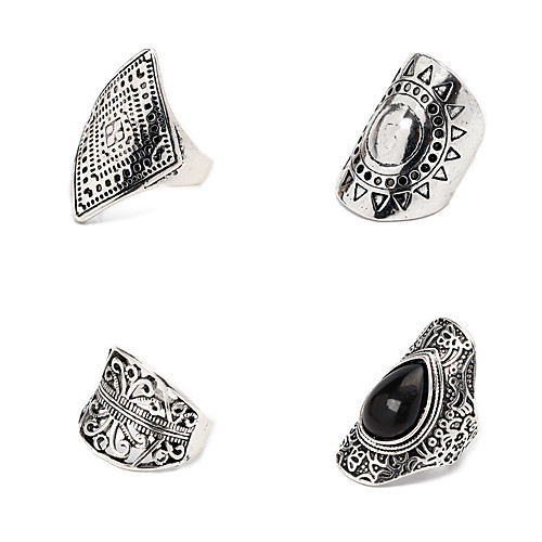 

Women's Ring Belle Ring full finger ring 4 Pieces Silver Alloy Elegant Holiday European Holiday Wedding Party Jewelry
