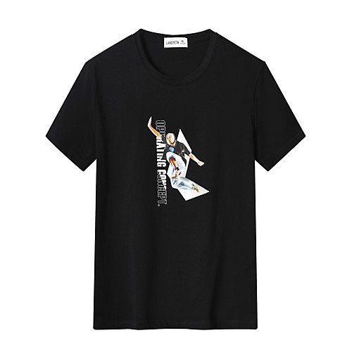 

Men's Daily Sports Business / Basic T-shirt - Rainbow / Portrait Black & White, Print Black
