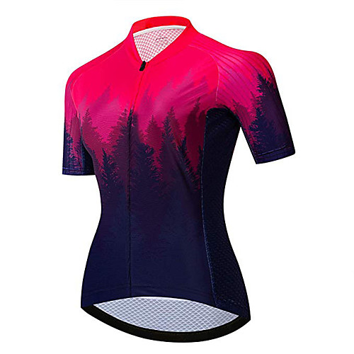 

21Grams Women's Short Sleeve Cycling Jersey 100% Polyester Black / Red Gradient Bike Jersey Top Mountain Bike MTB Road Bike Cycling UV Resistant Breathable Quick Dry Sports Clothing Apparel