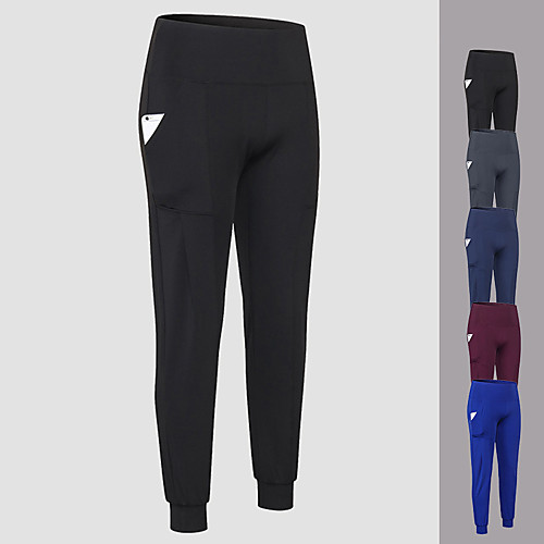 

Women's High Waist Yoga Pants Winter Pocket Solid Color Burgundy Blue Black Dark Blue Gray Running Fitness Gym Workout Bottoms Sport Activewear Breathable Quick Dry Soft High Elasticity Loose