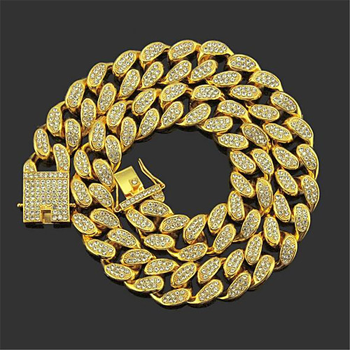 

Men's Chain Necklace Beaded Necklace Chains Classic Precious Punk Rock Fashion Gold Plated Chrome Gold Silver 46,51 cm Necklace Jewelry For Christmas Party Evening Street Festival