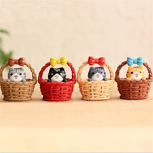 

Dollhouse Cute Creative Stress and Anxiety Relief Cat Plastic Shell Cartoon 4 pcs Child's All Toy Gift