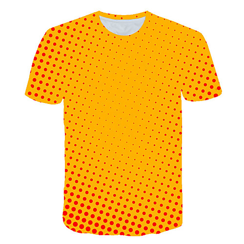 

Men's Daily Sports Basic / Exaggerated T-shirt - Color Block / 3D Print Orange