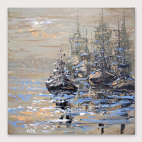 

IARTS®Hand Painted Ships at dusk Oil Painting with Stretched Frame For Home Decoration