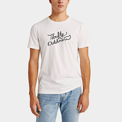 

Men's Daily Sports Business / Basic T-shirt - Solid Colored / Letter Black & White, Print Black