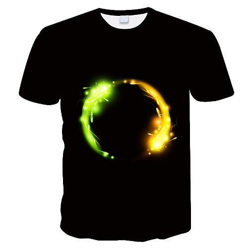

Men's Daily Holiday Street chic / Exaggerated T-shirt - 3D / Tie Dye / Animal Wolf, Print Black