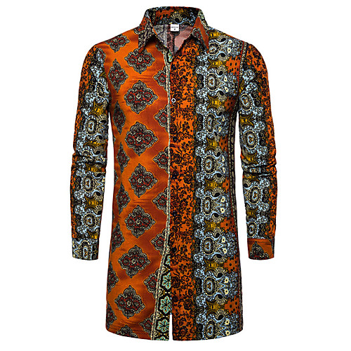 

Men's Daily Basic Shirt - Geometric / Color Block Rainbow