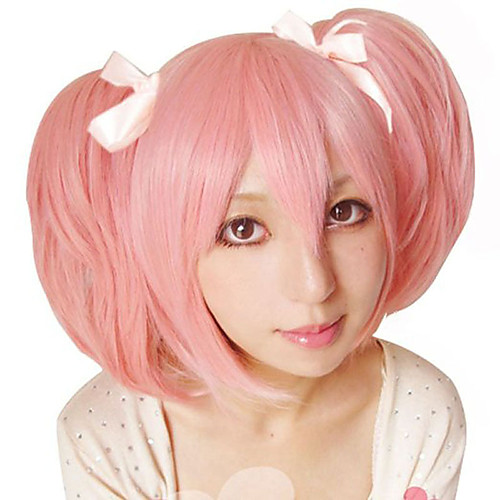 

Puella Magi Madoka Magica Rem Cosplay Wigs Women's Bob 12 inch Heat Resistant Fiber Straight Pink Pink Anime