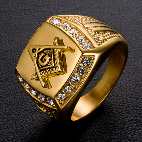 

Men Women Band Ring Gold Stainless Steel Punk Jewelry Mixed Color