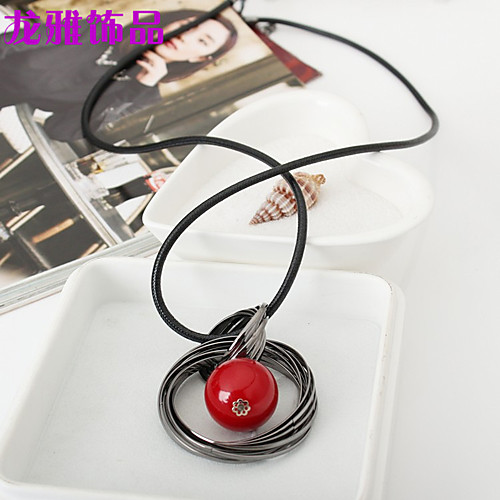 

Women's Pendant Necklace Necklace Friends European Romantic Casual / Sporty Sweet Chrome White Red 45 cm Necklace Jewelry 1pc For Street Festival