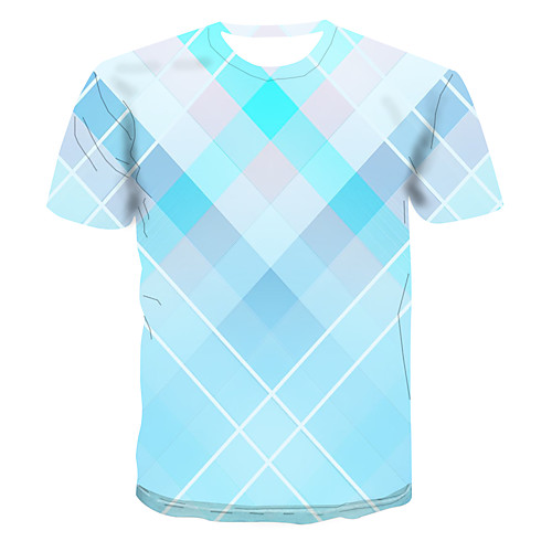 

Men's Club Weekend Street chic / Punk & Gothic T-shirt - 3D / Abstract / Graphic Print Light Blue