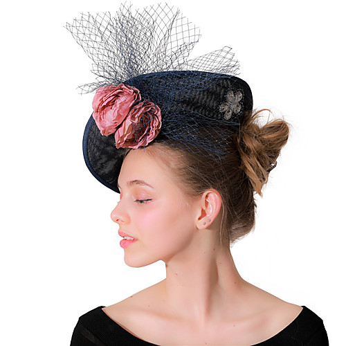 

Headpieces Wedding Polyester Fascinators / Hats / Headwear with Cap / Floral / Flower 1 Piece Wedding / Party / Evening Headpiece