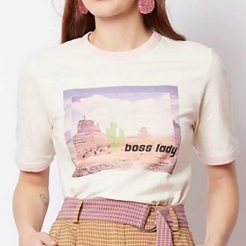 

Women's Daily T-shirt - Letter White
