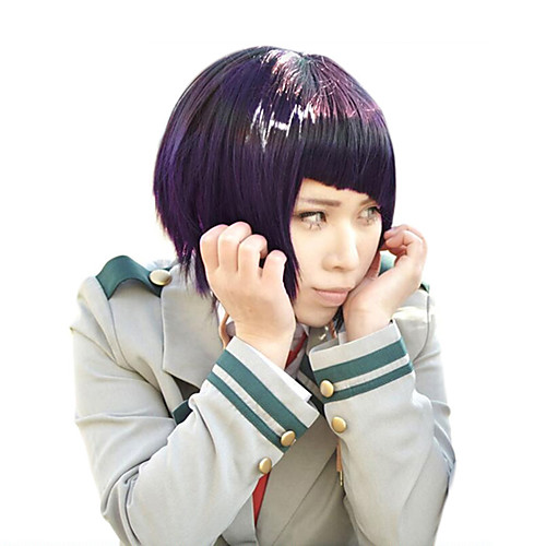 

My Hero Academia Boko No Hero Kyoka Jiro Cosplay Wigs Women's Bob Straight bangs 15 inch Heat Resistant Fiber kinky Straight Purple Purple Anime