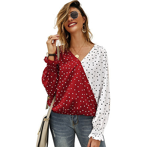 

Women's Daily Blouse - Color Block Yellow