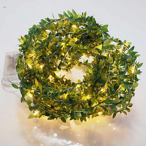 

10M 100LED Artificial Plants Led String Light Creeper Green Leaf Ivy Vine For Home Wedding Decor Lamp DIY Hanging Garden Yard Lighting Powered By AAA Battery Box 1 set