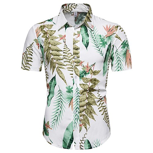 

Men's Daily Going out Basic / Exaggerated T-shirt - Floral / 3D Green