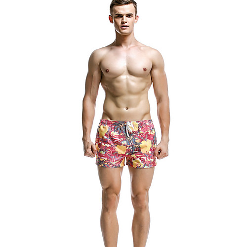 

Men's Plus Size Wine Light Blue Red Beach board shorts Swimwear Swimsuit - Geometric M L XL Wine
