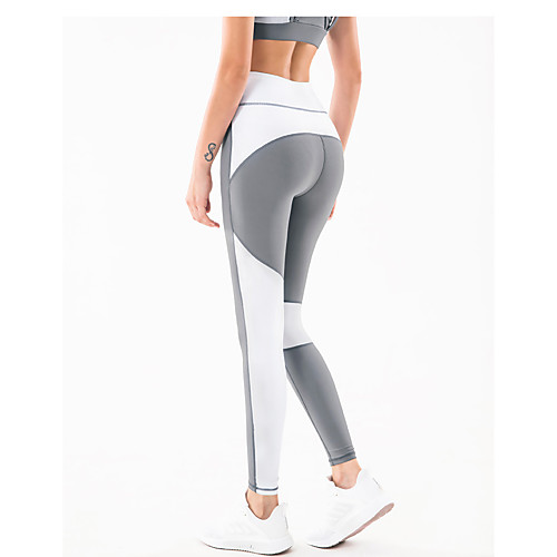 

Women's Sporty / Basic Legging - Color Block, Print High Waist Purple Gray S M L