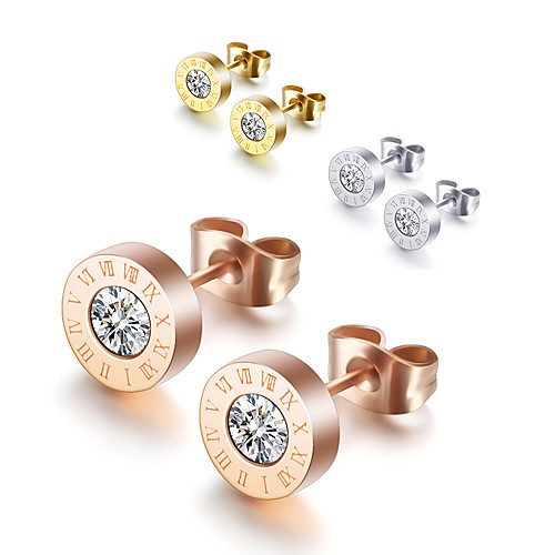 

Women's Earrings Stainless Steel Earrings Jewelry Rose Gold / Gold / Silver For 1 Pair